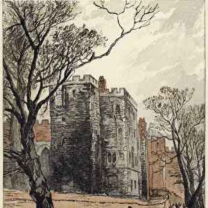 The Lollards Tower, Lambeth Palace, London (colour litho)