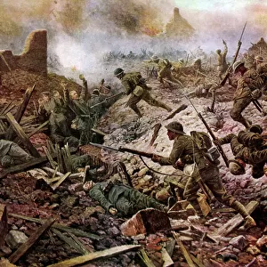 The London Territorials at Pozieres during the Battle of the Somme, 1916 (print)