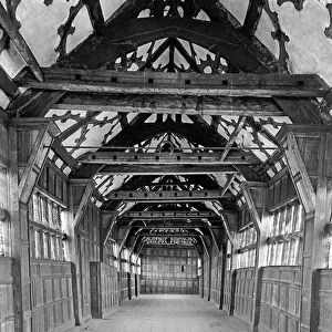 The Long Gallery, Little Moreton Hall, Cheshire, from The English Country House (b/w photo)