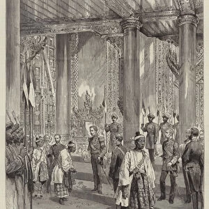 With Lord Dufferin in Burma, the Great Reception in the Throne Hall, Mandalay (engraving)