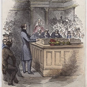 Lord John Russell in the House of Commons (coloured engraving)