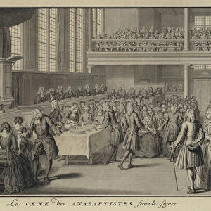 Lords Supper in a Anabaptist church (engraving)
