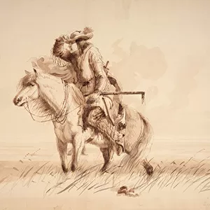 Lost Green Horn, c. 1850 (pencil, pen and ink, and wash on canvas)