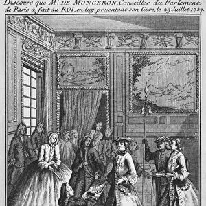 Louis Basile Carre de Montgeron offering his book on Deacon Francois de Paris