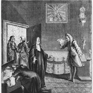 Louis Basile Carre de Montgeron receiving a lettre de cachet from King Louis XV