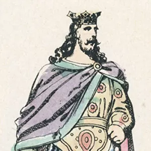 Louis le Debonnaire, 22e roi de France, monte sur le trone en 814, mort en 840 (coloured engraving)