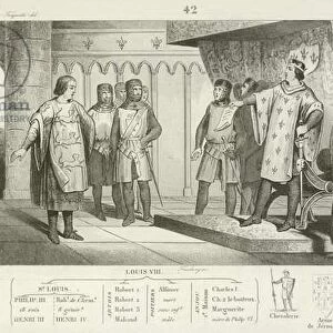 Louis VIII of France receiving an envoy from his enemy, Henry III of England (engraving)