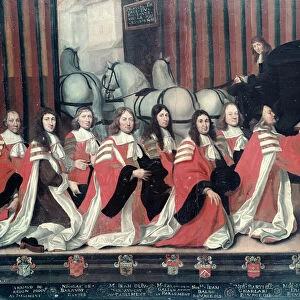 Louis XIV received by the sheriffs in Toulouse (oil on board)