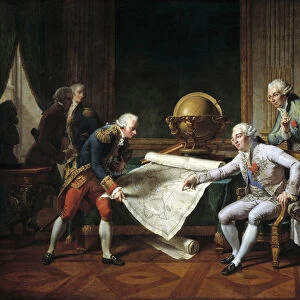 Louis XVI (1754-1793), King of France, giving instructions to Jean-Francois Galaup