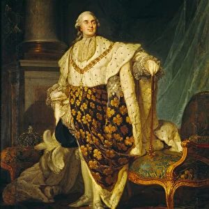 Louis XVI (1754-93) King of France in Coronation Robes, 1777 (oil on canvas)