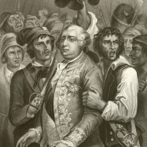 Louis XVI threatened by the mob on their visit to the Tuileries (engraving)