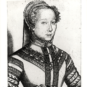 Louise Labe (c. 1524-66) La Belle Cordiere, 1555 (woodcut) (b / w photo)