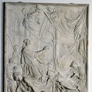 low relief of the Plague of Milan - Saint Charles Borromee (San Carlo Borromeo