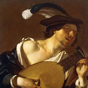 A Lute Player, 1621-22 (oil on canvas)