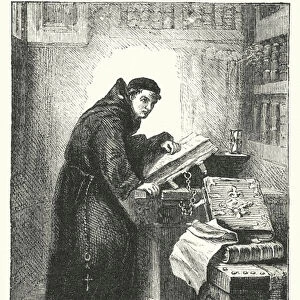 Luthers First Study of the Bible (engraving)