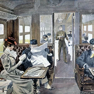 Luxury train restaurant wagon, late 19th century