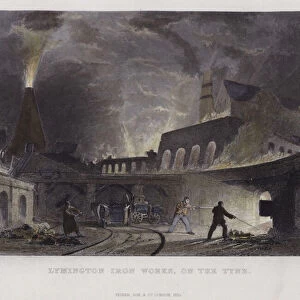 Lymington Iron Works, on the Tyne (colour litho)