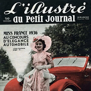Lynne Lassal Miss France 1936 at the automotive elegance contest