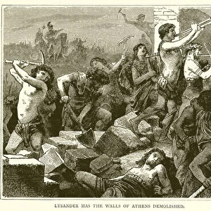 Lysander has the Walls of Athens Demolished (engraving)