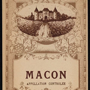 Macon, wine label (colour litho)