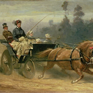 Madame Celestine Nichols Driving in Richmond Park with Her Grandchildren