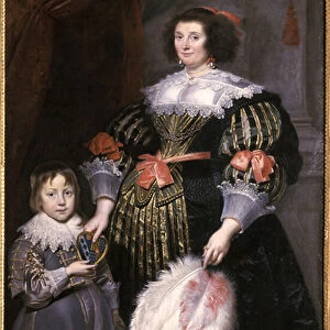 Madame Charlotte Butkens-Smit van Cruyninghen and her son Johannes-Amatus (oil on canvas)