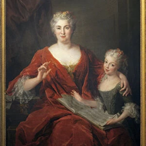 Madame de la Sablonniere and her daughter. Painting by Alexis Simon Belle (1674-1734)