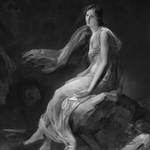 Madame Recamier (1777-1849) (oil on canvas) (b / w photo)