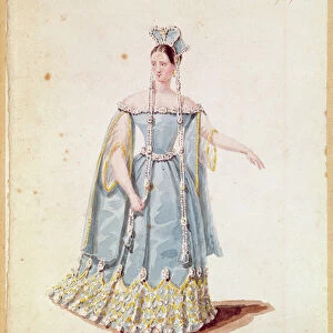 Mademoiselle Georges in Isabeau de Baviere (w / c on paper)