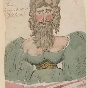 Mademoiselle Latouch, bearded lady (w / c on paper)