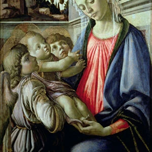 Madonna and child with angels (tempera on panel)