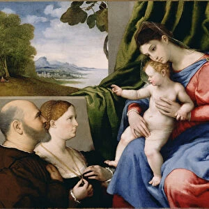 Madonna and Child with Two Donors, 1525-1530 (oil on canvas)