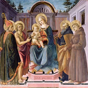 Madonna and Child Enthroned with (LtoR) SS. Zenobius, John the Baptist, Anthony Abbot and Francis