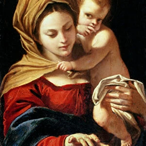 Madonna and Child (oil on metal)
