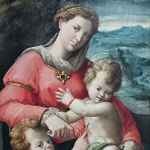 Madonna and Child with the Young St John, 1540-50, Giovan Battista Ramenghi, known as Bagnacavallo (oil on panel)