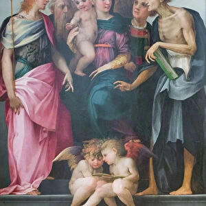 Madonna enthroned with saints, altarpiece of the hospital of Santa Maria Nuova, 1518, (oil on wood)