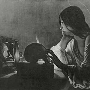 The Magdalene with the Mirror (b / w photo)