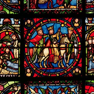 The Three Magi, detail from a window depicting the Story of the Virgin (stained glass)