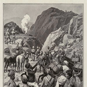 The Mahsud Expedition, blowing up a Defensive Tower (litho)
