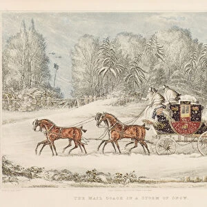 The Mail Coach in a Storm of Snow, 1825 (engraving)