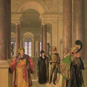The Main Staircase of the Louvre, 1817 (w / c on paper)