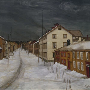 Mainstreet, Roros, 1904 (oil on canvas)