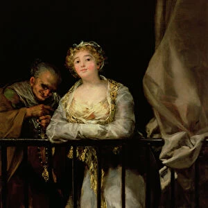 Maja and Celestina on a Balcony, 1805-12 (oil on canvas)