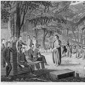 Major Long Holding a Council with the Oto (Missouri) Indians, engraved by Lawson