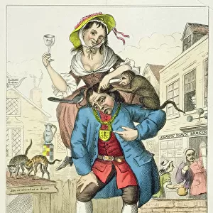 A Man Loaded with Mischief, or Matrimony, c. 1766 (colour etching)