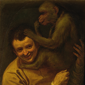 Man with Monkey, 1590-91 (oil on canvas)