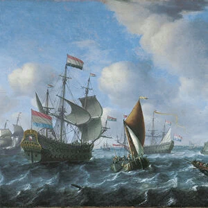 A man o war, possibly Het Wapen van Utrecht, a wijdschip