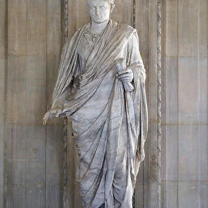 Man wearing a toga with the head of Augustus, 20 BC (head) 120 (body) (marble)