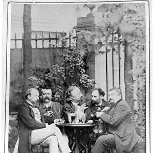 Manet (second from right) with his political friends (b / w photo)