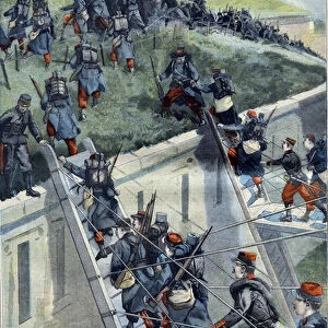 Manoeuvres de l Et: Assaut et Pprise du Fort de Fresnes Engraving in "Le Petit Parisien"on 13 / 10 / 1901